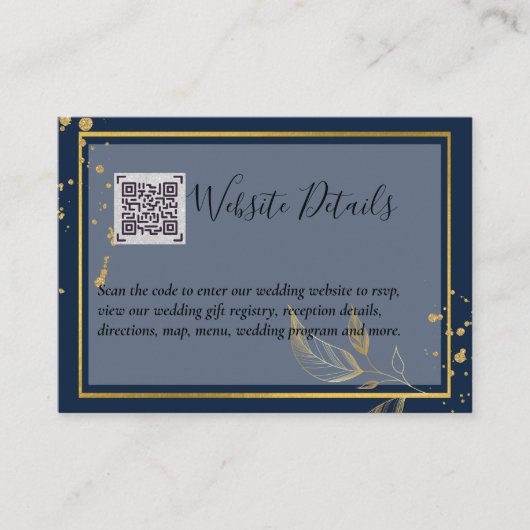 Carte D'accompagnement Mariage QR CODE RSVP DONS DETAILS Website (Devant)
