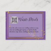 Carte D'accompagnement Mariage QR CODE RSVP DONS DETAILS Website (Devant)