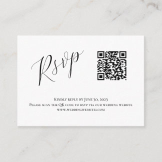 Carte D'accompagnement Mariage QR moderne RSVP