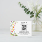 Carte D'accompagnement Mariage QR RSVP Fleur sauvage aquarelle (Debout devant)