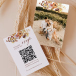 Carte D'accompagnement Mariage QR Rustic Fall Photo RSVP<br><div class="desc">Carte de boîtier RSVP pour photo Rustic Fall Mariage QR</div>