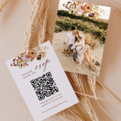 Carte D'accompagnement Mariage QR Rustic Fall Photo RSVP