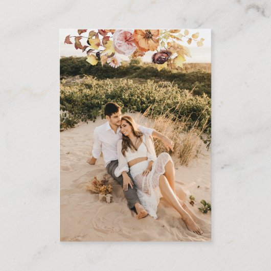 Carte D'accompagnement Mariage QR Rustic Fall Photo RSVP (Dos)