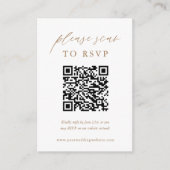 Carte D'accompagnement Mariage QR S'il vous plaît analyser vers Gold Phot (Devant)