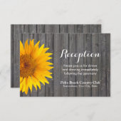 Carte D'accompagnement Mariage Réception de Fleur de Soleil de Grange de  (Devant / Derrière)