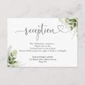 Carte D'accompagnement Mariage Réception Écriture Florale de Verdure (Devant)