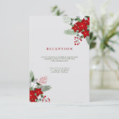 Carte D'accompagnement Mariage Réception en pot Mason Fête Grise d'Hiver (Debout devant)