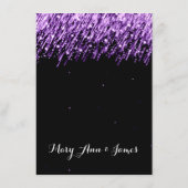 Carte D'accompagnement Mariage Réception Fête Étoiles Filantes Violet (Dos)