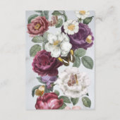 Carte D'accompagnement Mariage Réception Fleur Floral Papillon (Dos)