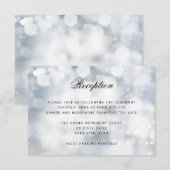 Carte D'accompagnement Mariage Réception Luxe Paillettes Argentées Lumine (Devant / Derrière)