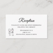 Carte D'accompagnement Mariage Réception Mariée Marié Noir Blanc Mignon (Devant)