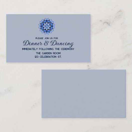 Carte D'accompagnement Mariage Réception Moderne Mandala découpé en Papie (Devant / Derrière)