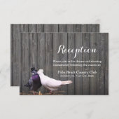 Carte D'accompagnement Mariage Réception Oiseaux de l'Amour Bois de Grang (Devant / Derrière)