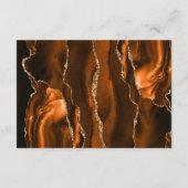 Carte D'accompagnement Mariage Réception Orange Brun Doré Agate (Dos)