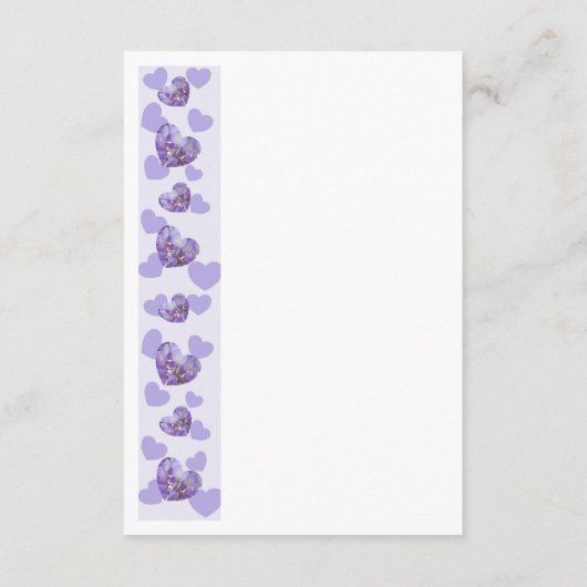 Carte D'accompagnement Mariage Réception Purple Wisteria Heart Design (Dos)