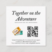 Carte D'accompagnement Mariage Registre Honeymoon Fund Qr Code Cadeau (Devant)