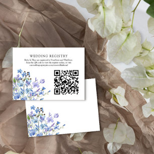 Carte D'accompagnement Mariage Registre QR Code Périwinkle Fleur sauvage