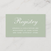 Carte D'accompagnement Mariage Registre Sage Simple Calligraphie Vert (Devant)