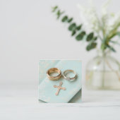 Carte D'accompagnement Mariage religieux vert Mint (Debout devant)