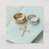 Carte D'accompagnement Mariage religieux vert Mint (Devant)