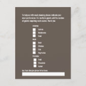 Carte D'accompagnement Mariage repas préférence cervil fleuron brun (Dos)
