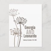 Carte D'accompagnement Mariage repas préférence cervil fleuron brun (Devant)