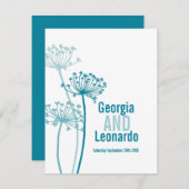 Carte D'accompagnement Mariage repas préférence chervil graphique fleur (Devant / Derrière)