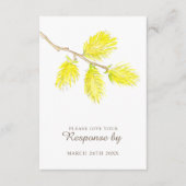 Carte D'accompagnement Mariage réponse ressort catkins jaune (Devant)