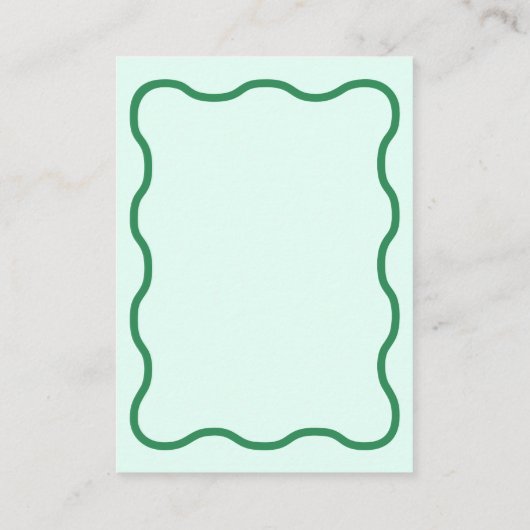 Carte D'accompagnement Mariage rétro Mint Wavy (Dos)