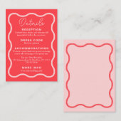 Carte D'accompagnement Mariage rétro rose (Devant / Derrière)