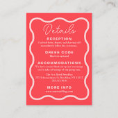 Carte D'accompagnement Mariage rétro rose (Devant)