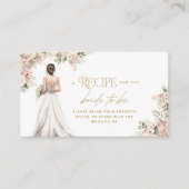 Carte D'accompagnement Mariage robe Gown Brunette Recette Fête des mariée (Devant)