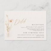 Carte D'accompagnement Mariage Romantique Gold & Blush Pressé Fleurs (Devant)