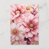 Carte D'accompagnement Mariage rose et or Floral Détails de l'invité (Dos)