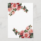Carte D'accompagnement Mariage rose et rouge foncé moody (Dos)
