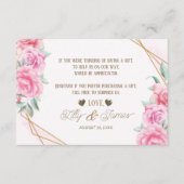 Carte D'accompagnement Mariage rose floral (Devant)