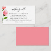 Carte D'accompagnement Mariage rose floral en pierre désirant bien (Devant / Derrière)