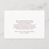 Carte D'accompagnement Mariage rose Gold Wishing (Dos)