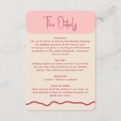 Carte D'accompagnement Mariage rose magenta moderne Gras Verre (Devant)