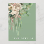 Carte D'accompagnement Mariage Rose vert moderne (Devant)