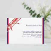 Carte D'accompagnement Mariage rouge blanc et bleu (Debout devant)