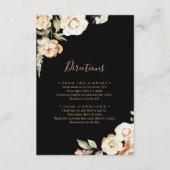 Carte D'accompagnement Mariage Royal Floral Noir Directions (Devant)