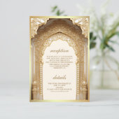 Carte D'accompagnement Mariage Royal Gold Arch Cream (Debout devant)