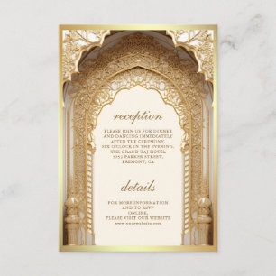Carte D'accompagnement Mariage Royal Gold Arch Cream