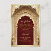 Carte D'accompagnement Mariage Royal Gold Arch Maroon (Devant)