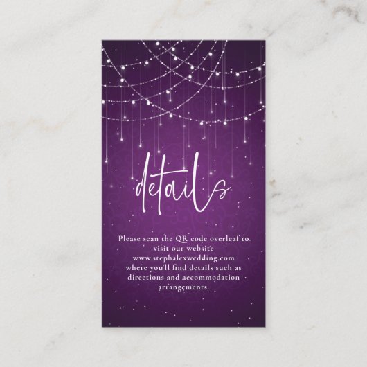 Carte D'accompagnement Mariage Royal Purple String (Devant)