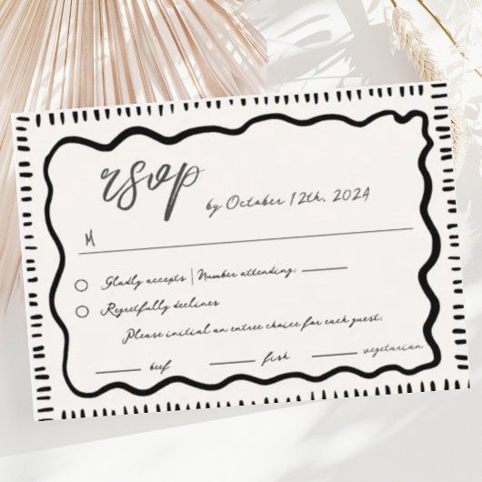 Carte D'accompagnement Mariage RSVP à la main agitée