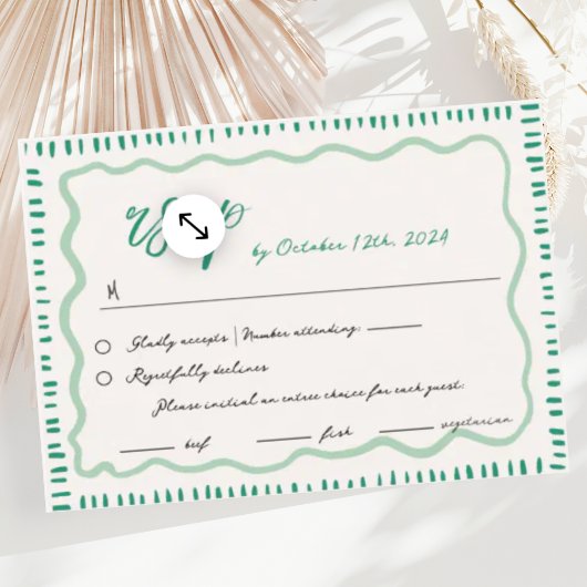 Carte D'accompagnement Mariage RSVP à la main agitée