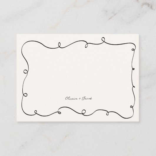 Carte D'accompagnement Mariage RSVP à la main tiré Fun Bow Scribble (Dos)