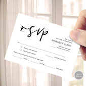 Carte D'accompagnement Mariage RSVP, avec les options de repas, répondre